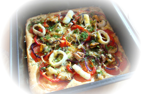 "пицца" с морепродуктами.: шаг 3