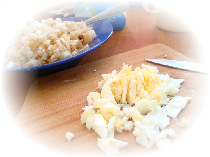 Блинчатый пирог с капустой,рисом и яйцом.: шаг 5