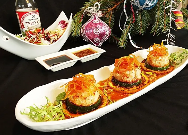 Морские гребешки с апельсиновым соусом и фисташками.: шаг 9