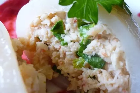 Кальмары, фаршированные креветками, с брусничным соусом: шаг 8