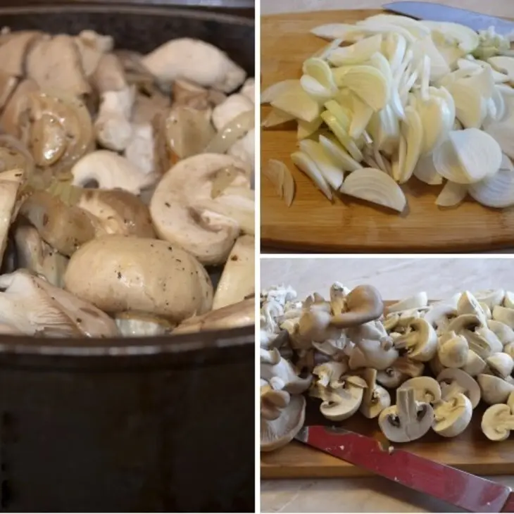 Мясо с грибами «старый новый год»: шаг 2