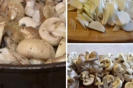 Мясо с грибами «старый новый год»: шаг 2