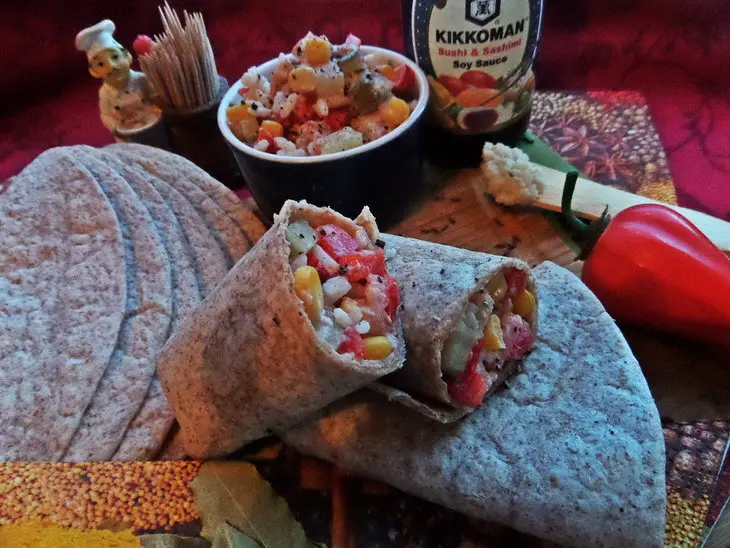 Тортильи с овощами и рыбкой: шаг 8