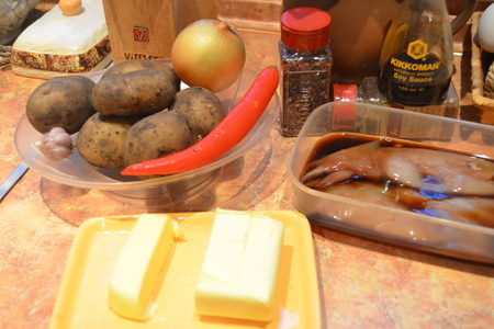 Картофельные мини-кугели с кальмарами: шаг 1