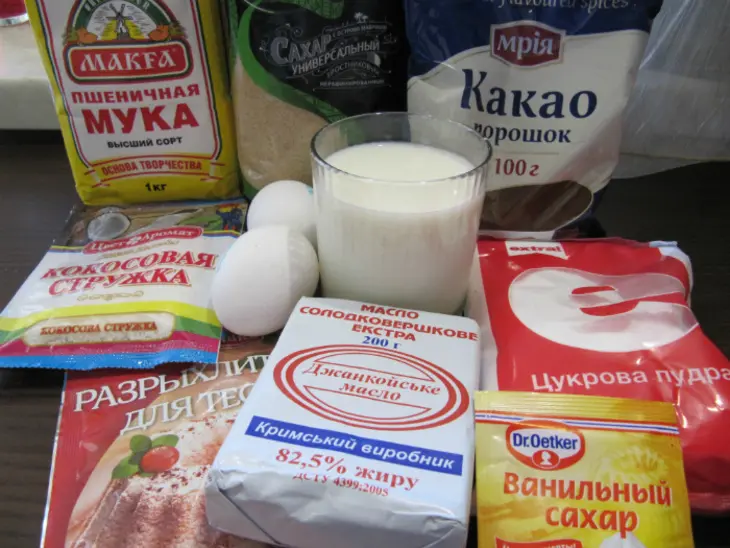 Шоколадное печенье с кокосовым кремом + горячий шоколад с корицей и апельсином: шаг 1