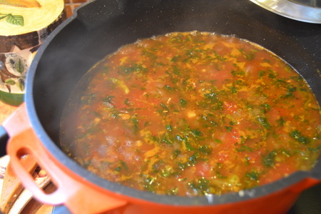 Густой томатный суп с фасолью, шпинатом и пастой "итальянская фантазия": шаг 5