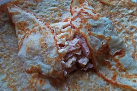 Блины с ветчиной и сыром: шаг 7