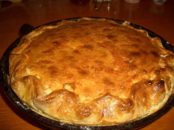 Пирог с адыгейским сыром,укропом и чесноком. (фм): шаг 9