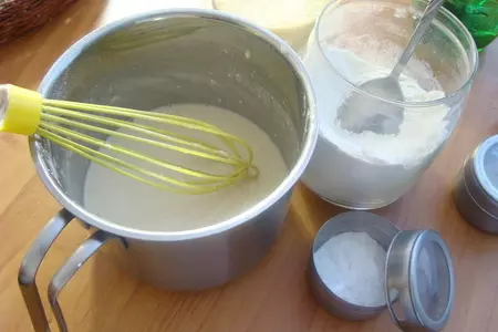 Блинчики на минеральной воде с капустой,сыром для сэндвичей.: шаг 5