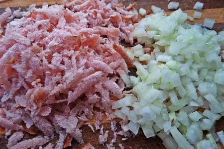 Сырные блины с мясным припёком: шаг 5