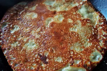 Сырные блины с мясным припёком: шаг 7