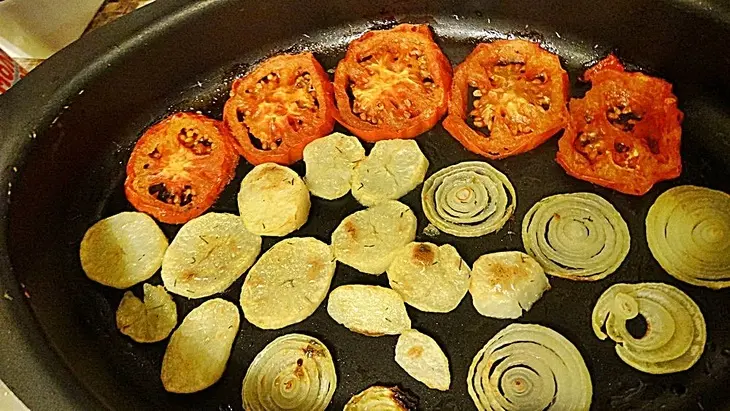 Жаренная на гриле рыба с овощами: шаг 5