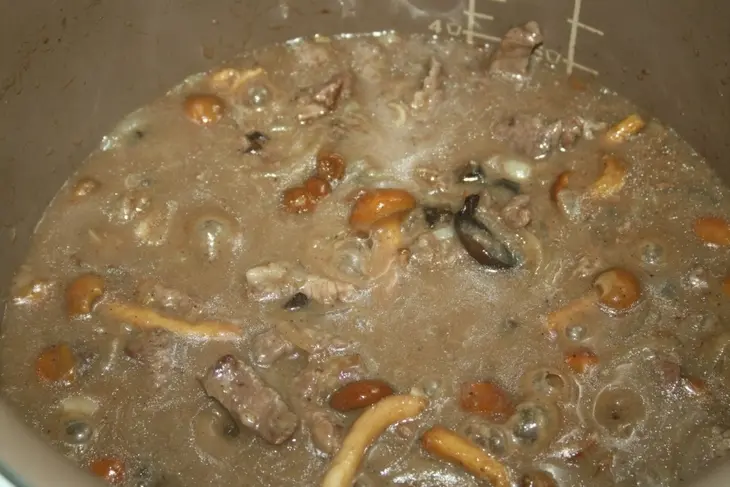 Пенне ригате с мясным соусом с грибами "аля бефстроганов": шаг 13