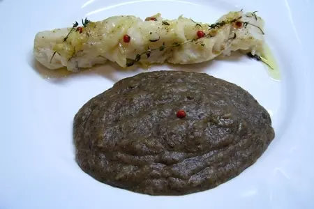 Рыбная косичка, запеченная в духовке, с «черным» пюре: шаг 5