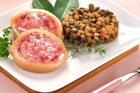Дзампоне + чечевица + ideal pure: шаг 1