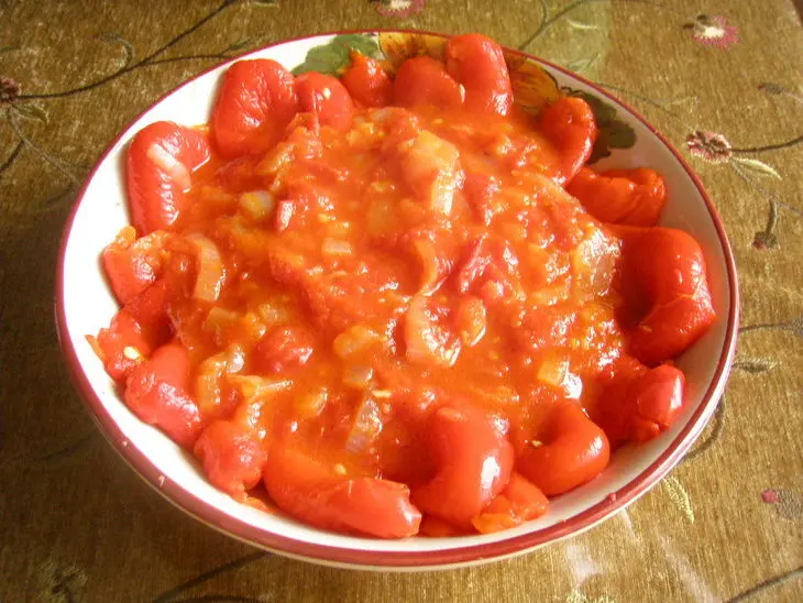 Печенный перец с подливкой: шаг 3