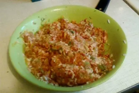 Разноцветные овощи, фаршированные мясом с дымком: шаг 2