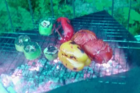 Разноцветные овощи, фаршированные мясом с дымком: шаг 7