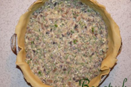 Грибной пирог с сыром и зеленью: шаг 3