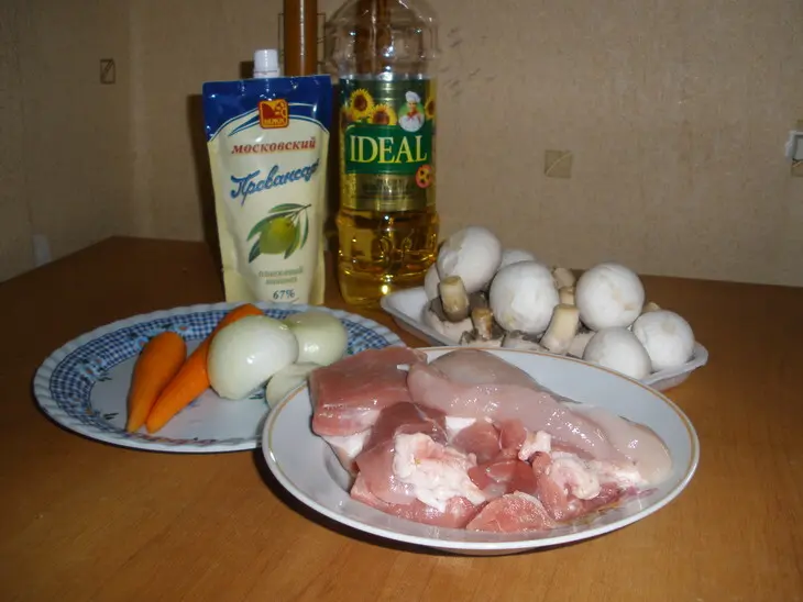 Рагу "курица + свинина": шаг 1