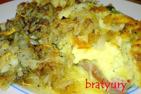 Запеканка картофельная с колбасками домашними. убаюкивающий позитивный рецепт: шаг 8