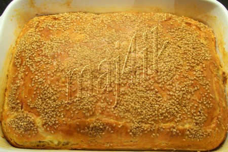 Пирог с печёными баклажанами и сыром: шаг 7