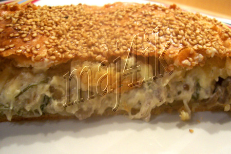 Пирог с печёными баклажанами и сыром: шаг 8