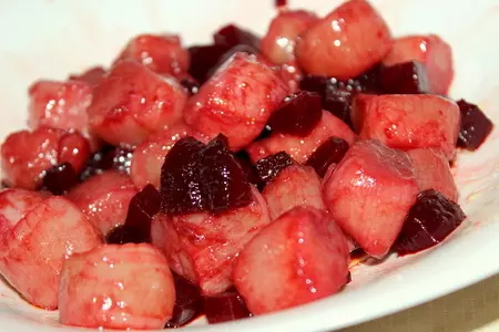 Фарфалле-салат с розовыми гребешками и соусом песто.: шаг 3