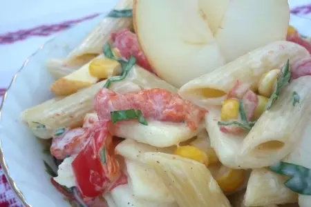Макаронный салат с яблоком и запечённым перцем: шаг 5
