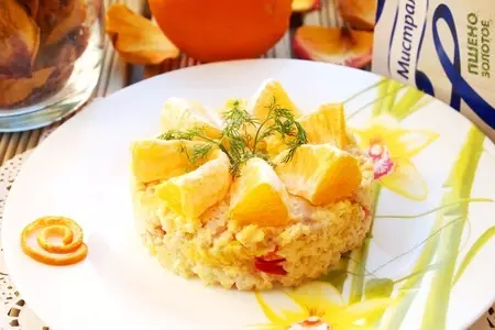 Куриный салат с пшеном и апельсинами: шаг 9