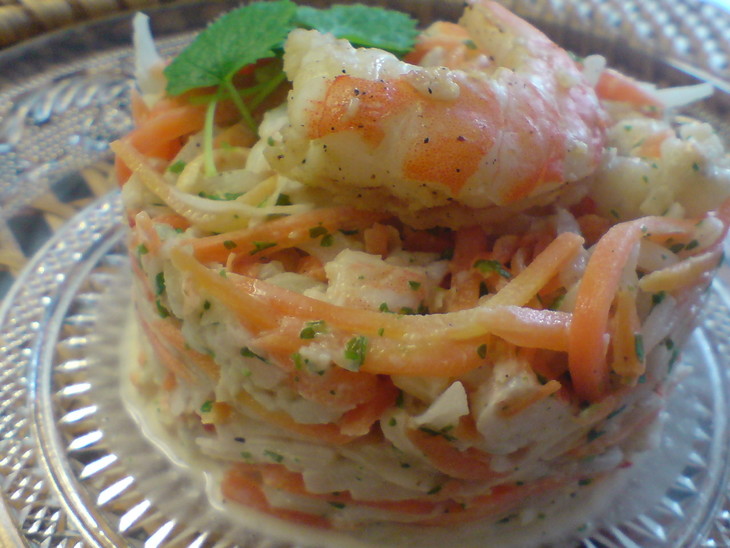 Insalata capricciosa /салат с сельдереем,морковью и креветками: шаг 7