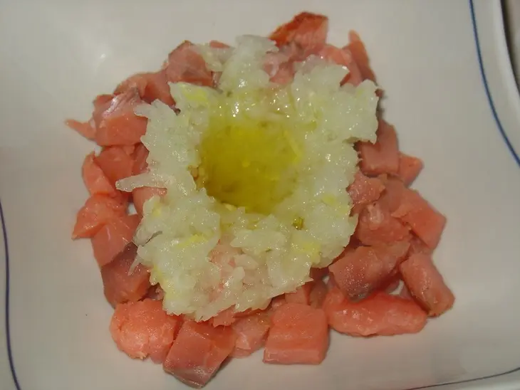 Салат “миланский” с penne rigate, яблоком и копченой рыбой.: шаг 2