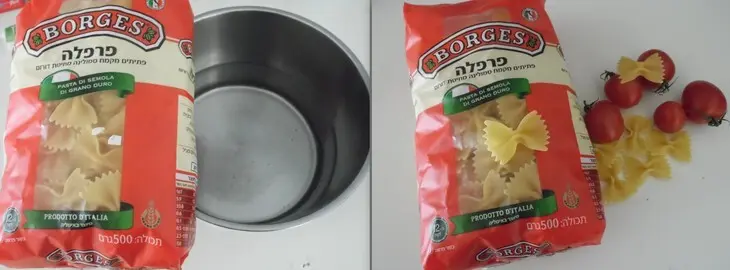 Паста farfalle салат с клубникой , апельсином и авокадо.: шаг 1