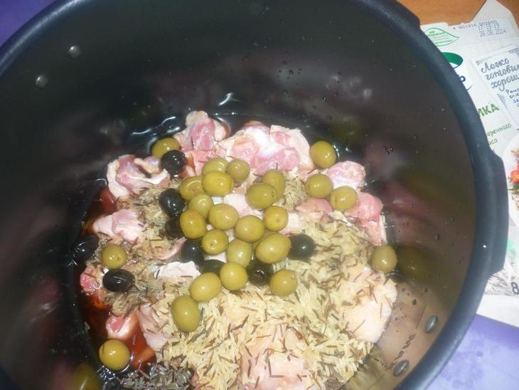 Куриные желудки с рисом и оливками: шаг 1