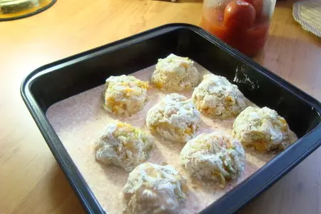 Куриные ёжики в томатном соусе с кабачком и тыквой.(ужин для моего короля): шаг 9