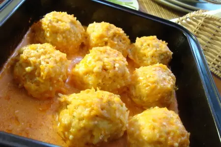 Куриные ёжики в томатном соусе с кабачком и тыквой.(ужин для моего короля): шаг 12
