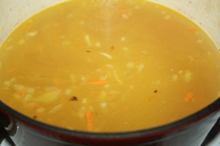 Сливочно-мускатный суп с индюшиными фрикадельками и фарфалле: шаг 3
