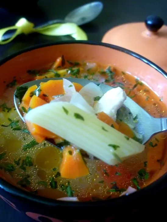 Суп с penne rigate и запечёнными овощами: шаг 6