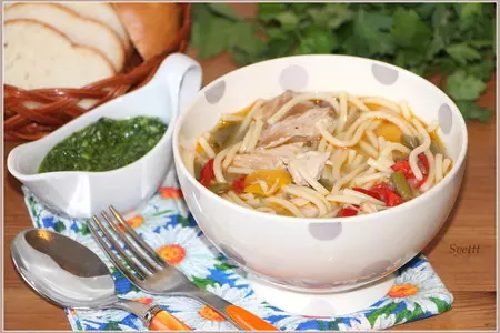 Средиземноморский суп с кроликом, овощами и spaghetti: шаг 9
