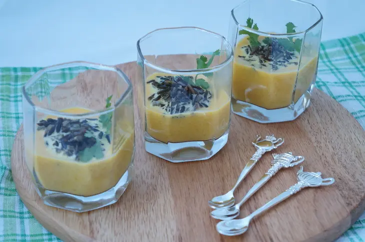 Суп из запеченной тыквы с диким рисом: шаг 10