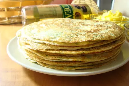Блинный пирог с сыром и зеленью.: шаг 9