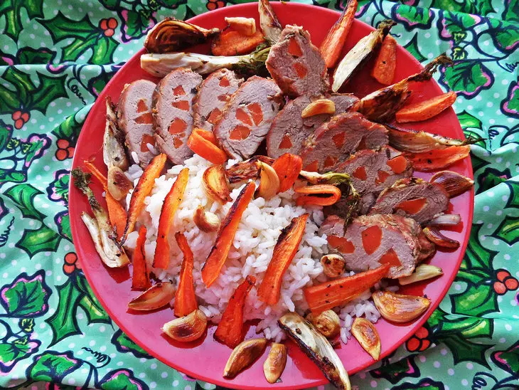 Cвинина,запечённая с морковью и фенхелем с рисом на гарнир: шаг 8