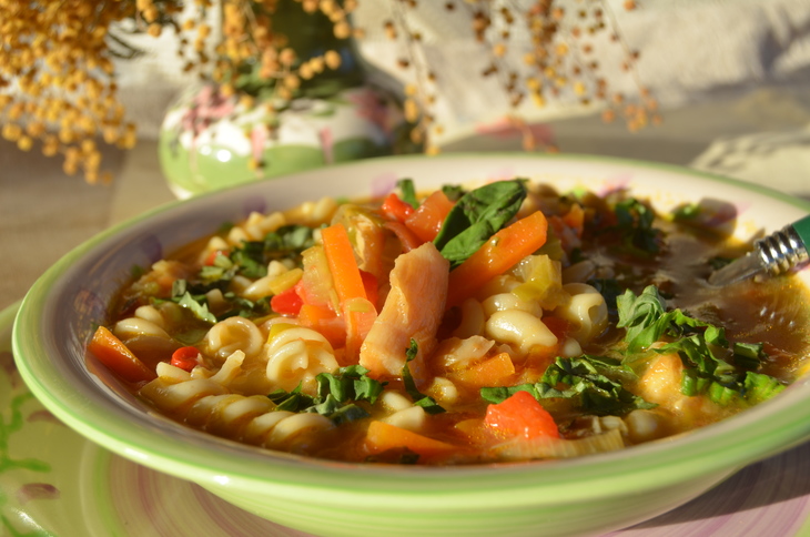 Суп из трески и лука порея с фузилли и томатным маринадом: шаг 6