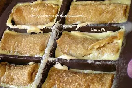 Порционные блинчики с творогом в нежнейшей заливке: шаг 7
