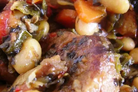 Рагу из белой фасоли со свининой и грибами: шаг 6