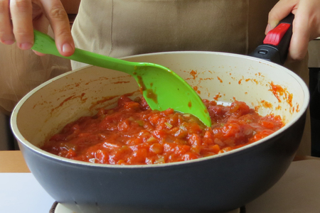 Паста в густом, томатном соусе с овощами: шаг 9