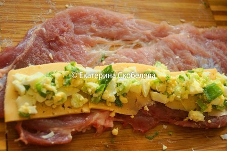 Фламенкины с начинкой из сыра, яиц и зеленого лука: шаг 4