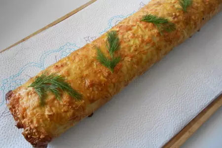 Пицца с фузилли в лаваше или рулет с макаронами: шаг 8