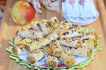 Слоёные трубочки из лаваша с картофельным пюре: шаг 13