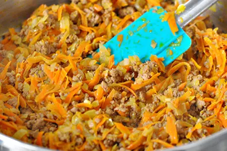 Тимбаль с  баклажанами-гриль, пенне и мясным рагу "на радость девочкам".: шаг 4